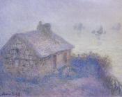 克劳德 莫奈 : Customs House at Varengeville in the Fog